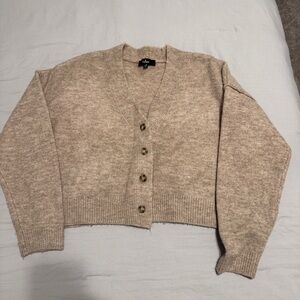 Lulu's Beige Cardigan Sweater